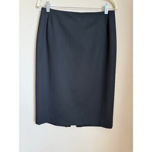 Lafayette‎ 148 New York Black Virgin Wool Pencil Skirt Size 8